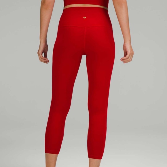Lululemon New Year Align High-Rise Crop 23" pant leggings dark red size 4 HR DR - Picture 1 of 10